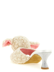 White Virgin Wool Mules