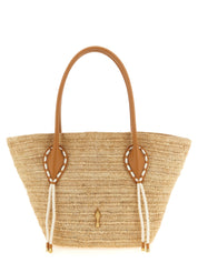 Beige Raffia Tote Bag