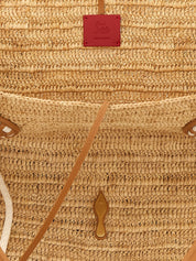 Beige Raffia Tote Bag
