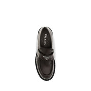 Prada Brown Calf Leather Bos Taurus Slip-On Loafers