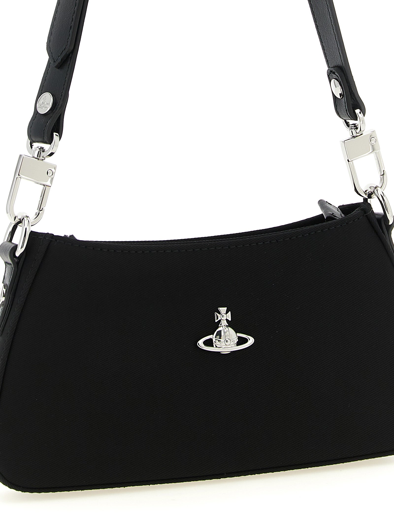 Black Polyester Shoulder Bag