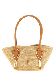 Beige Raffia Tote Bag