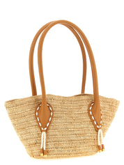 Beige Raffia Tote Bag