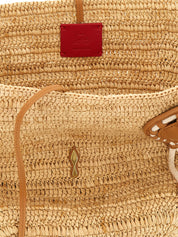 Beige Raffia Tote Bag