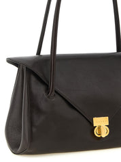 Brown Calfskin Shoulder Bag