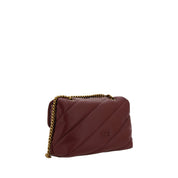 PINKO Red Calf Leather Bos Taurus Shoulder Bag
