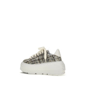 Casadei Multicolor Fabric Platform Sneakers