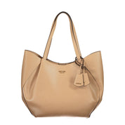 Guess Jeans Beige Polyurethane Women's Bag with Shoulder Handles