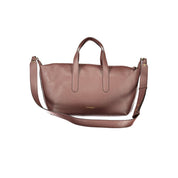 Brown Leather Womens Bag with Handles and Shoulder Strap