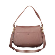 Brown Leather Women's Bag with Removable Strap and Compartments