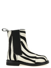 Moschino Bicolor Calfskin Ankle Boots