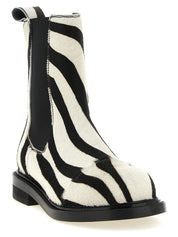 Moschino Bicolor Calfskin Ankle Boots