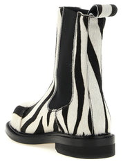 Moschino Bicolor Calfskin Ankle Boots