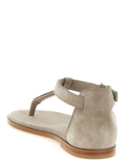 Brunello Cucinelli Beige Calfskin Flat Sandals