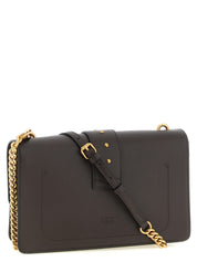 PINKO Brown Calfskin Crossbody Bag