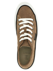Brunello Cucinelli Brown Leather Low Top Sneakers
