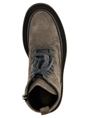 Brunello Cucinelli Gray Leather Ankle Boots