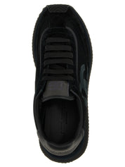 Black Calfskin Athletic Sneakers