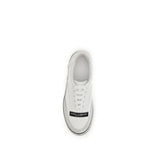White Cotton Low Top Sneakers