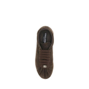 Brown Suede Leather Low Top Sneakers