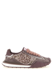 Purple Leather Athletic Sneakers