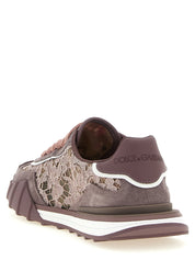 Purple Leather Athletic Sneakers