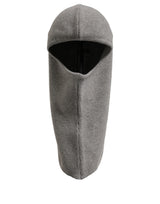 Men Grey Wool Ribbed Knit Balaclava Wrap One Size Hat