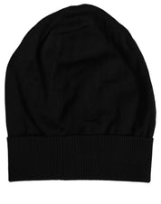 Men Black Wool Knitted Winter Beanie Capello One Hat