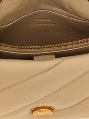 Beige Lambskin Crossbody Bag