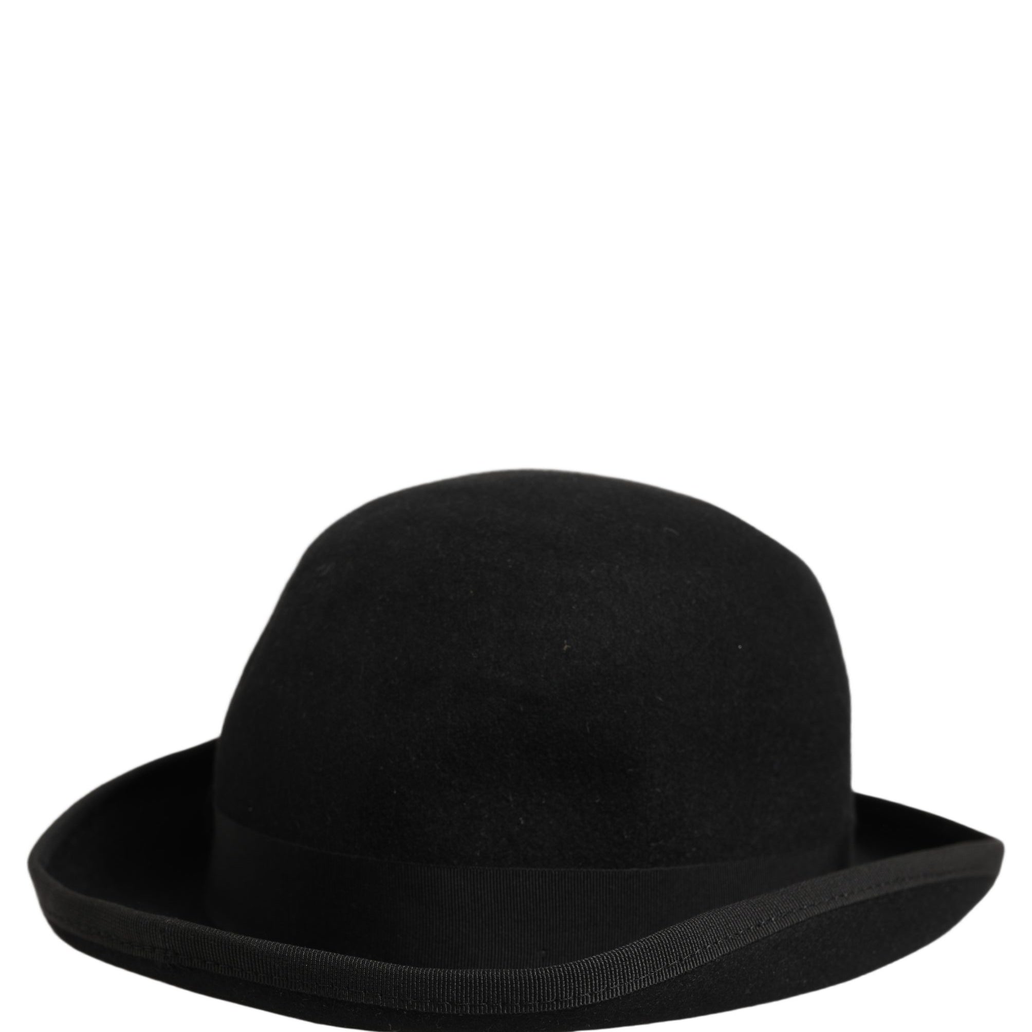Dolce & Gabbana Men Black Rabbit Fur Felt Bowler Capello Hat Dolce & Gabbana