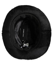 Dolce & Gabbana Men Black Classic Wide Brim Fedora Capello Hat
