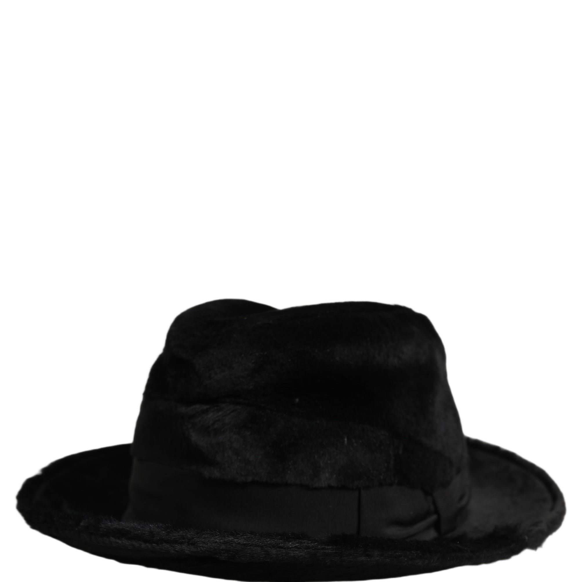 Dolce & Gabbana Men Black Classic Wide Brim Fedora Capello Hat Dolce & Gabbana