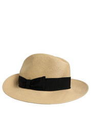 Dolce & Gabbana Men Beige Paper Straw Fedora Panama Capello Hat