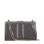 Gray Leather Shoulder Bag