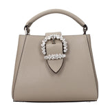 Gray Leather Handbag