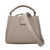 Gray Leather Handbag