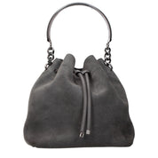 Gray Leather Handbag