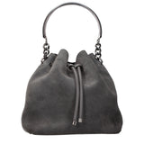Gray Leather Handbag
