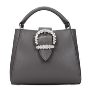 Gray Leather Handbag