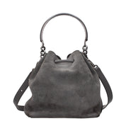 Gray Leather Handbag