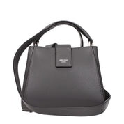 Gray Leather Handbag