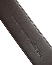 Brown Python Leather Gold Metal Buckle Belt