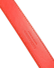 Red Leather Silver Metal Buckle Cintura Belt