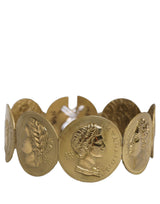 Gold Tone Brass Coin Metal Waist Cintura Belt