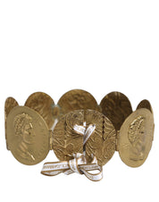 Gold Tone Brass Coin Metal Waist Cintura Belt