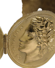 Gold Tone Brass Coin Metal Waist Cintura Belt