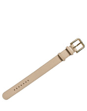 Beige Calfskin Leather Gold Buckle Belt Strap Bracelet