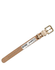 Beige Calfskin Leather Gold Buckle Belt Strap Bracelet
