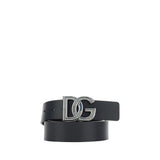 Dolce & Gabbana Black Calf Leather Bos Taurus Regular Belt