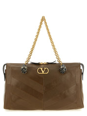 Brown Lamb Leather Shoulder Bag